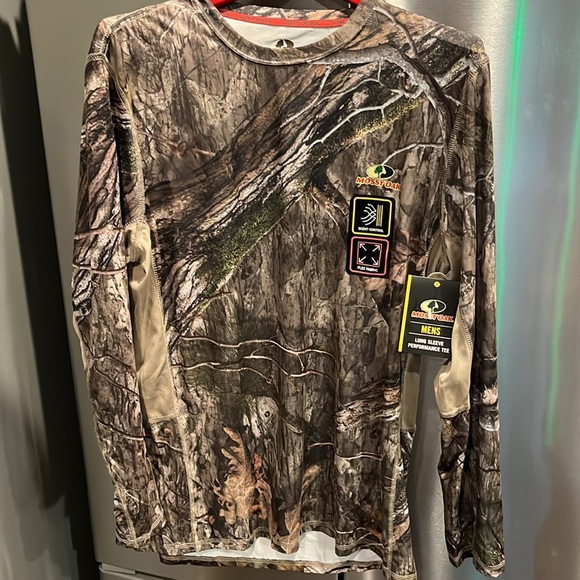 NEW L Mossy Oak Country DNA Long Slv Tee CAMO shirt scent ctrl UPF 30 wicking L - Picture 2 of 16
